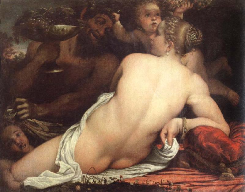 Annibale Carracci venus with a satyr and cupids China oil painting art